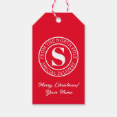 Speciale levering vanaf de Noordpool op maat rood Cadeaulabel (Voorkant)