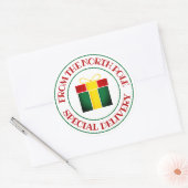 Speciale levering vanaf de Noordpool ronde sticker (Envelop)