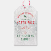 Speciale levering vanaf de Noordpool Voeg naam toe Cadeaulabel (Voorkant)