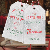 Speciale levering vanaf de Noordpool Voeg naam toe Cadeaulabel