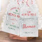 Speciale levering vanaf de Noordpool Voeg naam toe Cadeaulabel