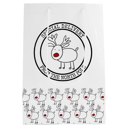 Speciale levering vanaf Noordpool Kinder Kerst Medium Cadeauzakje (Achterkant)