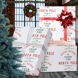 Speciale levering vanaf Noordpool Naam toevoegen Cadeaupapier