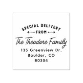 Speciale levering vanaf retouradres rubberstempel (Afrduk)