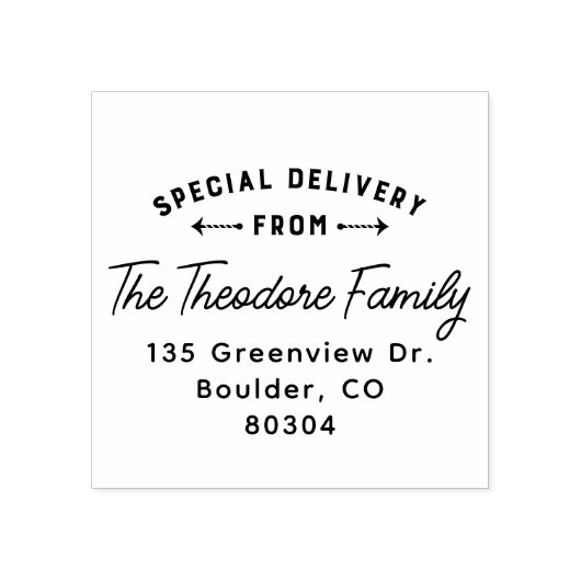 Speciale levering vanaf retouradres rubberstempel (Afrduk)