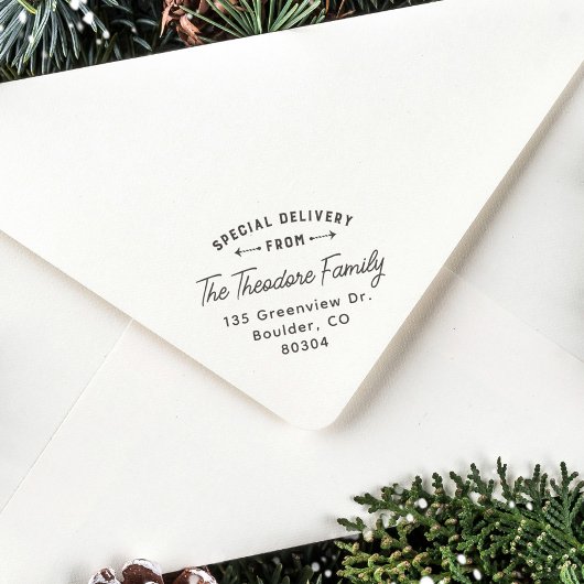 Speciale levering vanaf retouradres rubberstempel