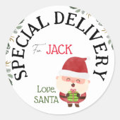 Speciale levering vanaf Santa Kerst sticker (Voorkant)