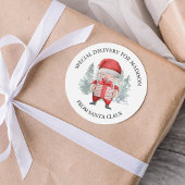 Speciale levering vanaf Santa Kinder Kerst Ronde Sticker