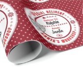 Speciale levering vanaf Santa North Pole Red Cadeaupapier (Rol Hoek)