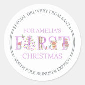 Speciale levering voor kerstmis in Santa Cute Ronde Sticker (Voorkant)