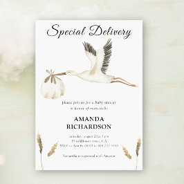 Speciale Levering Waterverf Ooievaar Baby Shower Kaart