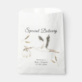 Speciale Levering Waterverf Stork Baby shower Bedankzakje (Voorkant)