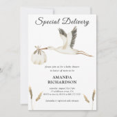 Speciale Levering Waterverf Stork Baby shower Kaart (Voorkant)