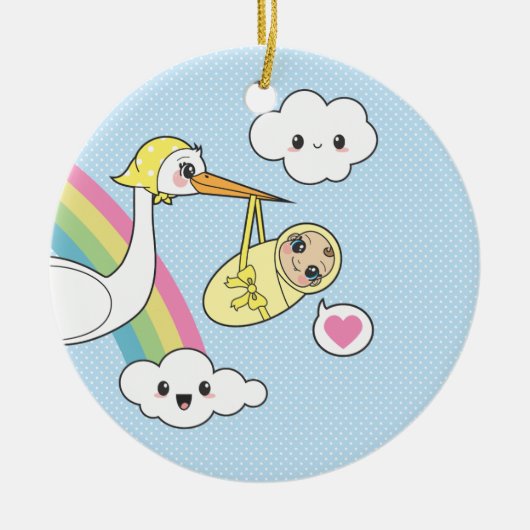 Speciale levering - winkel en Baby Keramisch Ornament (Voorkant)