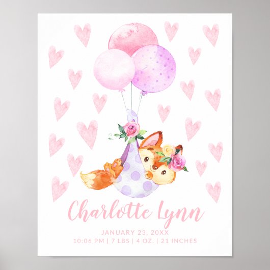 Speciale levering Winkelvoorraad Fox Baby Stats Poster (Voorkant)