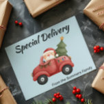 Speciale leveringsKerstman in vrachtwagen Feestdagen Kaart<br><div class="desc">Dit ontwerp kan op het gebied worden gepersonaliseerd dat door de foto en/of tekst te veranderen wordt verstrekt. Of het kan worden aangepast door te klikken deze Sjabloon personaliseert en dan de klik te kiezen om verdere optie aan te passen en de kleur van de achtergrond te schrappen of te...</div>