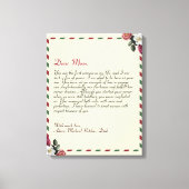 Speciale liefdesbrief handgeschreven paren canvas afdruk (Voorkant)