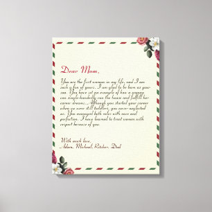 Speciale liefdesbrief handgeschreven paren canvas afdruk
