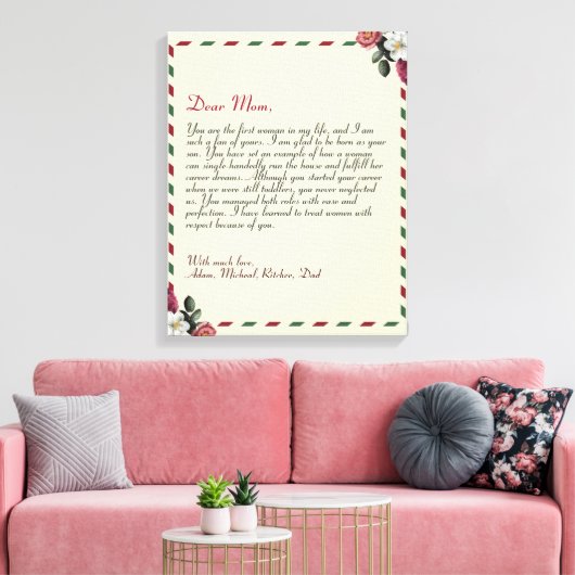 Speciale liefdesbrief handgeschreven paren canvas afdruk (Insitu (Woonkamer))
