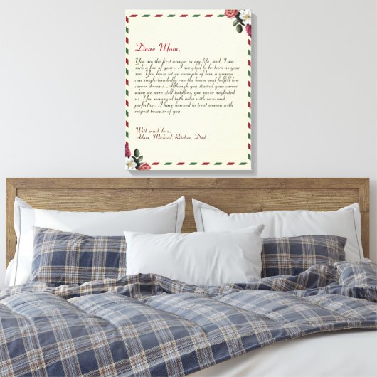 Speciale liefdesbrief handgeschreven paren canvas afdruk (Insitu (Slaapkamer))