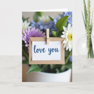 Speciale Love You Bloemenkaart Kaart