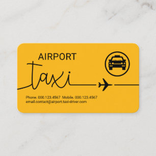 Speciale luchthaventaxi-vliegtuigmaatlijn visitekaartje