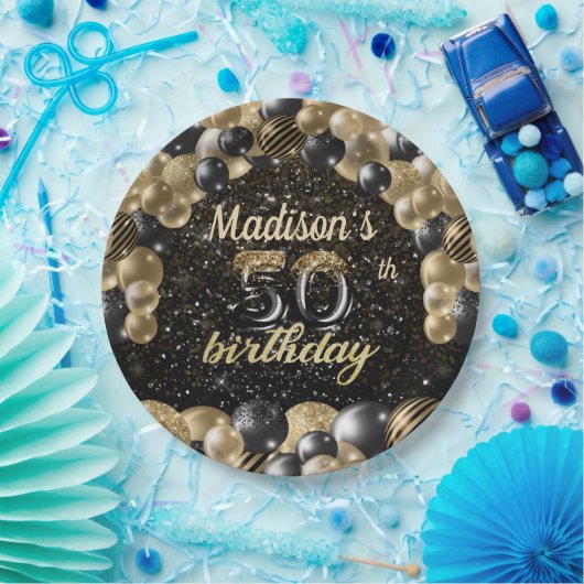 Speciale luxe 50e verjaardag ballonpapier PL Papieren Bordje (Feest)