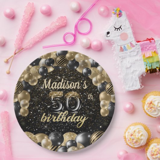 Speciale luxe 50e verjaardag ballonpapier PL Papieren Bordje (Feest)