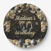 Speciale luxe 50e verjaardag ballonpapier PL Papieren Bordje (Voorkant)