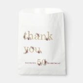 Speciale luxe 50e verjaardag Gold Floral Bedankzakje (Voorkant)