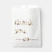 Speciale luxe 60e verjaardag Gold Floral Bedankzakje (Voorkant)