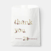 Speciale Luxe 70e verjaardag Gold Floral Bedankzakje (Voorkant)