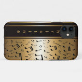 Speciale Luxe Gold- en zwarte Muzieknoten Case-Mate iPhone Case (Achterkant (horizontaal))