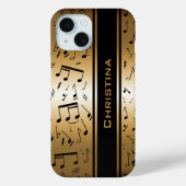 Speciale Luxe Gold- en zwarte Muzieknoten Case-Mate iPhone Case (Achterkant)