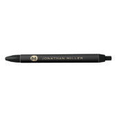 Speciale Luxe Rond Monogram Zwarte Inkt Pen (Voorkant)