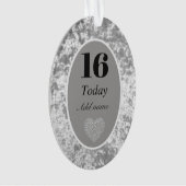 Speciale luxe velvet verjaardagsversiering 16e ornament (voorkant)