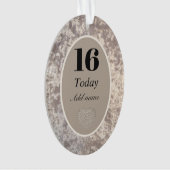 Speciale luxe velvet verjaardagsversiering 16e ornament (voorkant)