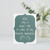 Speciale mensen en favoriete herinneringen Quote Briefkaart (Staand voorkant)