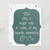 Speciale mensen en favoriete herinneringen Quote Briefkaart (Voorkant / Achterkant)