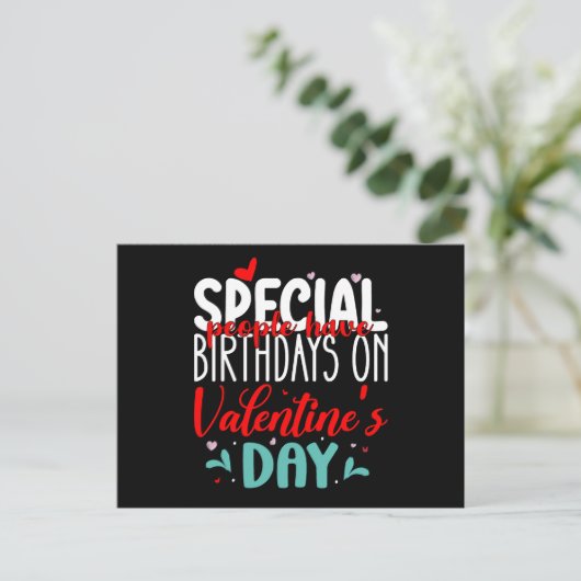 Speciale Mensen Hebben Verjaardag Op Valentijnsdag Briefkaart (Staand voorkant)