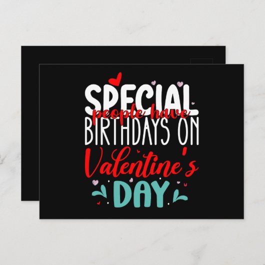 Speciale Mensen Hebben Verjaardag Op Valentijnsdag Briefkaart (Voorkant / Achterkant)