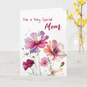 Speciale Moeder Moederdag Bloem Kosmos Kaart (Gele Bloem)