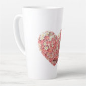 Speciale Moederdag Gift Geweldige Bloemenhart Latte Mok (Linkerhoek)