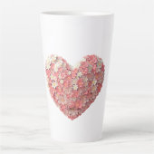 Speciale Moederdag Gift Geweldige Bloemenhart Latte Mok (Voorkant)