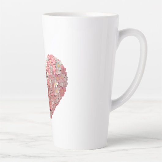 Speciale Moederdag Gift Geweldige Bloemenhart Latte Mok (Rechts)