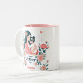 speciale Moederdag-Mok Tweekleurige Koffiemok (Voorkant links)