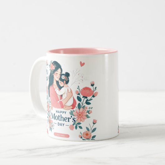 speciale Moederdag-Mok Tweekleurige Koffiemok (Voorkant links)