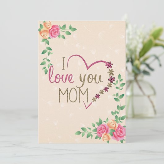 Speciale Moederdag Wenskaart Bedankkaart (Staand voorkant)