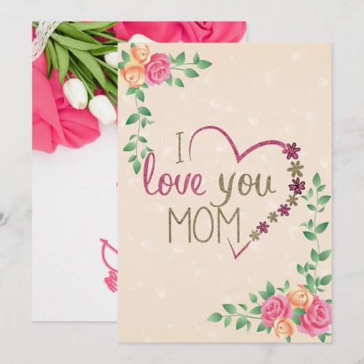 Speciale Moederdag Wenskaart Bedankkaart (Voorkant / Achterkant)