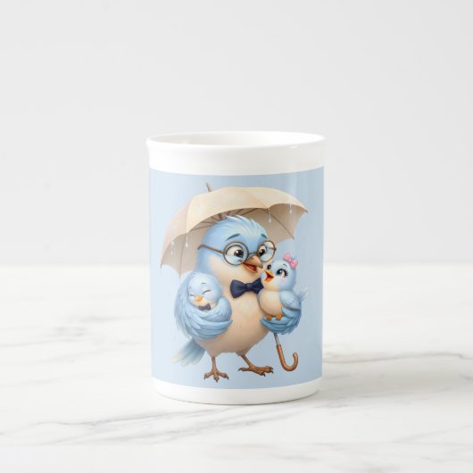 Speciale mok met ontwerp van papa vogel en lieve f (Voorkant)